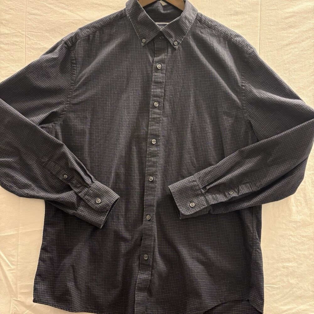Charles Tyrwhitt Slim Fit XL Button Down Shirt Blue Check Long Sleeve Mens
